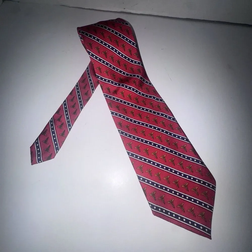 C Everett Koop MD Beau Ties Vermont Silk Necktie Medical Caduceus USA Made
